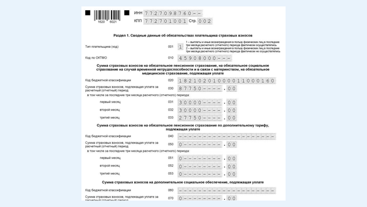 <span>Фрагмент из образца заполнения РСВ</span>
