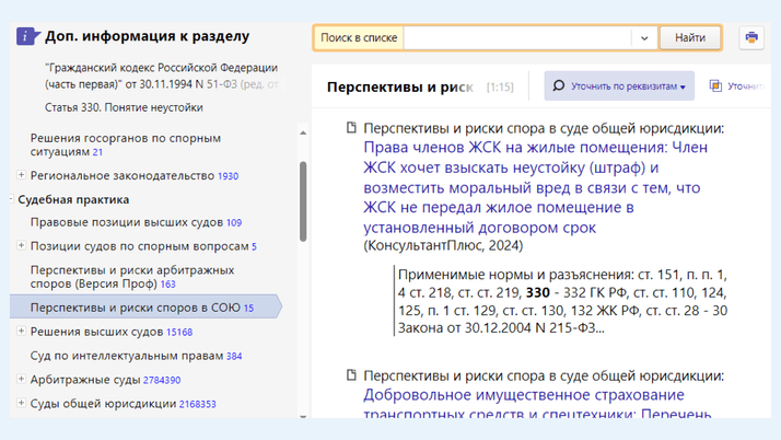 <span>Перспективы и риски споров в судах общей юрисдикции</span>